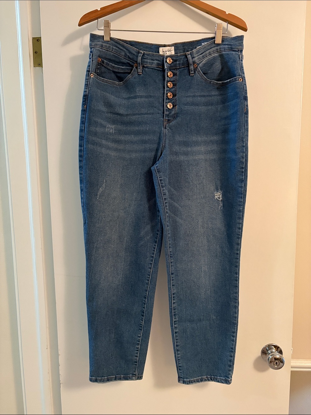 Distressed Jeans in Medium Blue